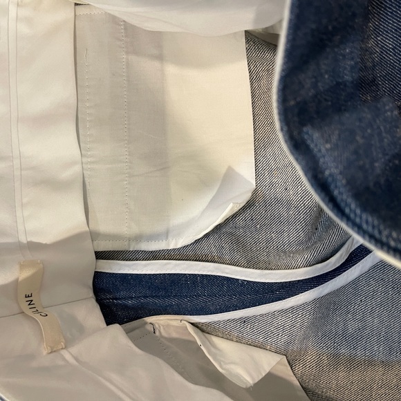 CELINE Cotton Denim Straight Leg Trousers Pants with Ankle Zip 44 like new - Picture 16 of 16